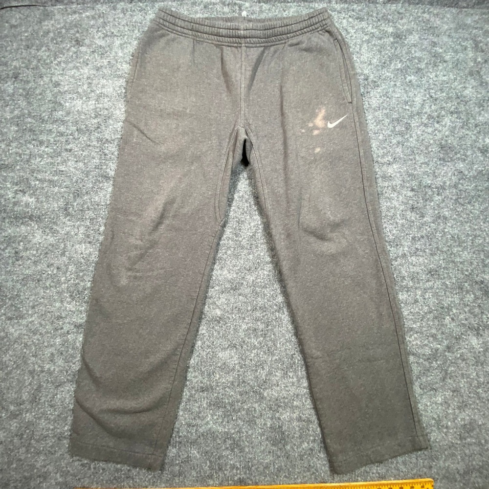 Nike Mens‎ Fleece Sweatpants Charcoal Grey Straight Leg Joggers L 611458-071